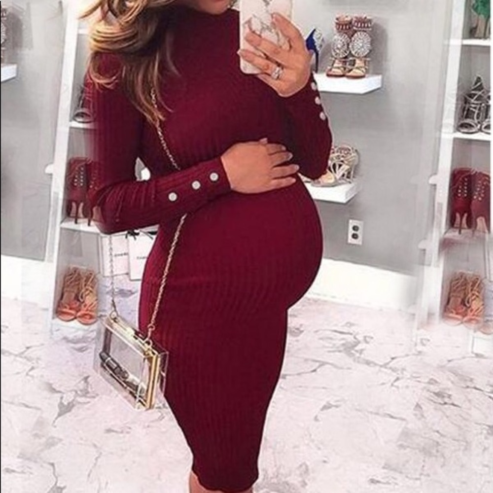 Mock neck sweater dress